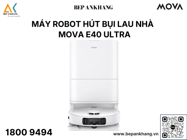 Máy Robot hút bụi lau nhà MOVA E40 Ultra - Ngăn chứa nước tích hợp 80ml